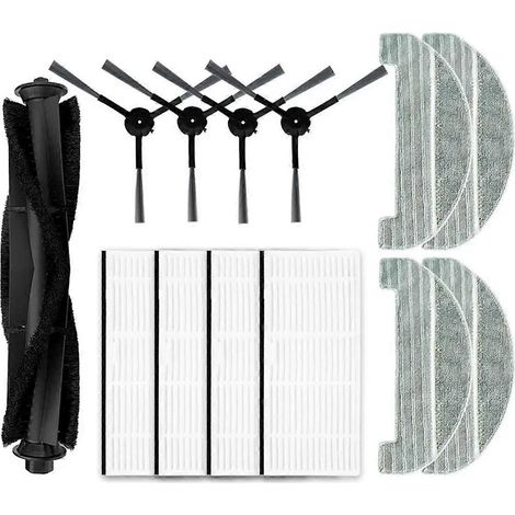 Accessoires et pièces détachées pour aspirateur robot M8 Pro / D7 : brosse latérale principale, filtre HEPA et chiffon de nettoyage. (1/5)