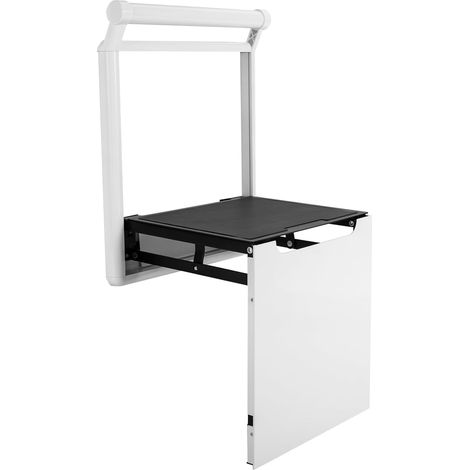 Duschklappsitz Wandmontage Klappsitz Dusche bis 150kg Duschsitz Klappbar mit Griff Badhocker Hocker Duschstuhl für Senioren Kinder, Einfache Installation(Weiß)