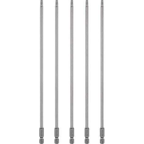 5Pcs Embout Tournevis Torx TT20 1/4" Hex Tige Longueur 10"(250mm) (1/5)