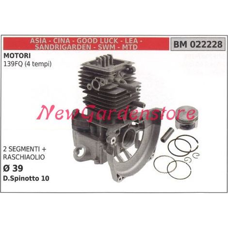 Cilindro pistone segmenti CINA motore decespugliatore 139FQ 4 tempi 022228