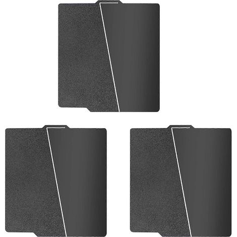 3er-Set 257x257mm Schwarze PEI-Doppelseiten-Bauplatte für Bambu-Lab A1/X1C/X1/X1E/P1P/P1S, Glatte & Strukturierte PEI-Platte (1/5)
