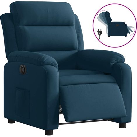 Maison Exclusive - Poltrona Reclinabile Elettrica Blu in Velluto