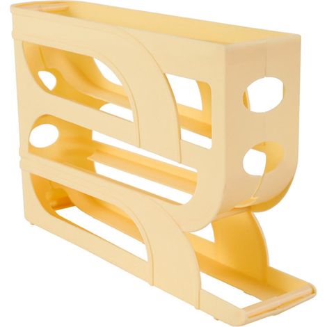 Distributeur D Oeufs Pour Refrigerateur - 4 Niveaux - Roulement Automatique - Capacite 30 Oeufs - Design Gain De Place - Jaune (1/5)