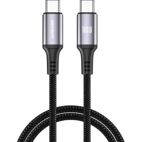 Cavo NEXTBATT da USBC a USBC 100W 5A 2m Nero