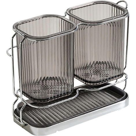 Porte-brosses à dents, organisateur de bureau décoratif et multifonctionnel, porte-baguettes, boîte de rangement pour cuillères de cuisine (1/5)