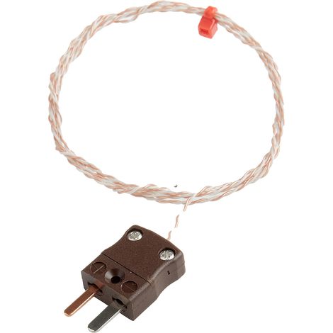 Thermocouple type T Ø 1/0.3mm, L 1m, +250°C max à Fiche mâle miniature ( Prix pour 1 ) (1/3)