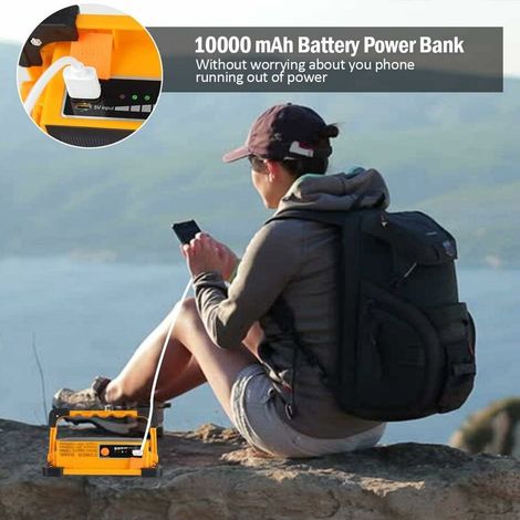 Projecteur LED Rechargeable Lampe Chantier 80W Projecteur LED Portable avec Pannea Solaire 4 Modes Super Brillant Lampe de Travail avec Batterie 10000mAh pour Camping, Bricolage (1/4)