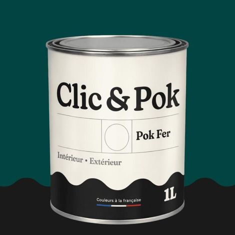 Peinture Fer Antirouille – Métal Extérieur Intérieur, Satinée, Protection Rouille - 1L - RAL 6004 - Vert bleu