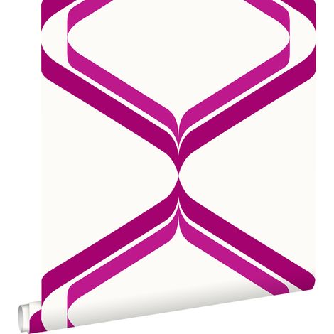 papier peint ornements au style rétro rose et blanc - ESTAhome (1/5)