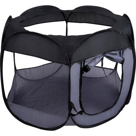 Box per Cuccioli di Cane 100x75 cm Recinto Pop-Up Cuccia per Piccoli Animali in Poliestere Nero (1/4)