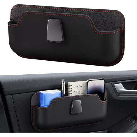 Organisateur Voiture, Rangement Voiture Intérieur avec Velcro, Accessoire Voiture Intérieur pour Téléphone Lunettes Cartes, (1/5)