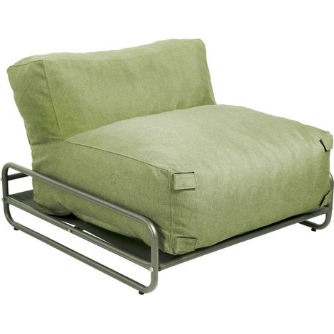Chauffeuse pour salon de jardin modulable avec structure vert cactus - Mixi (1/5)