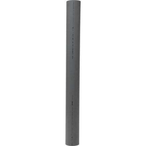 Jardibric – Tube d'évacuation PVC 1 mètre – Diamètre 100 mm – Résistant aux chocs – Pour évacuation eaux usées – Coloris gris