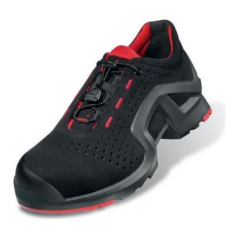 UVEX 1 x-tended Sicherh.-Halbschuh gelocht Gr. 43 W11 S1PL ESD SR schwarz/rot 8519.2