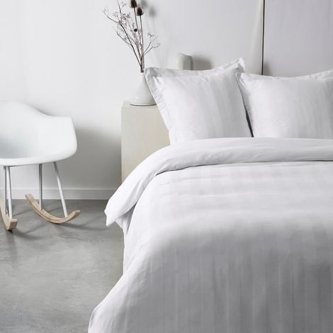 Parrure de lit TODAY Prestige - 240 x 260 cm - 2 personnes - 100% Satin de coton - Craie (1/5)