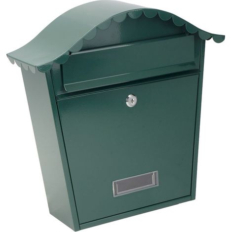 Cassetta postale demailbox tilda verde in acciaio zincato 37x36x13,5 cm tettoia antipioggia (1/3)