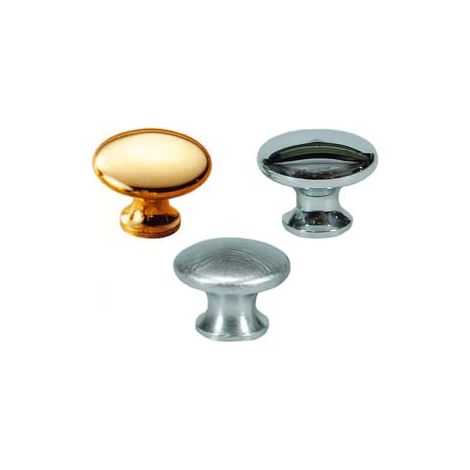 POMOLI PER MOBILI IN OTTONE PIATTI LISCI- - ø mm.22 in ottone cromato satinato - 5 pezzi