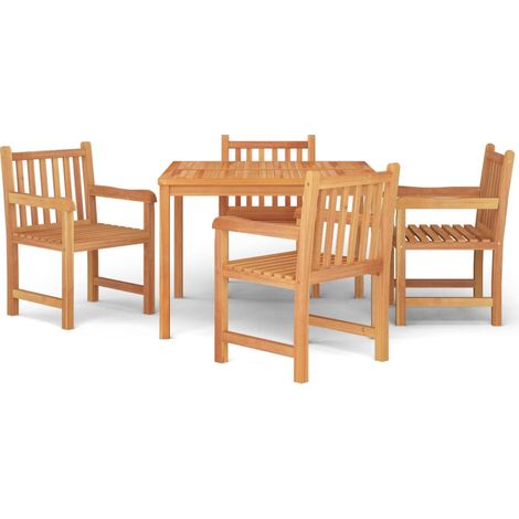 Maison Exclusive - Set da Pranzo per Giardino 5 pz in Legno Massello di Teak