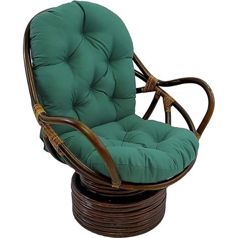 Coussin de Relaxation (Sans Chaise) Assise Pivotante Multicolore Housses Amovibles Lavables pour Salon Jardin Patio Meubles Extérieur Rotin (Vert Encre, 120x61cm) (1/5)