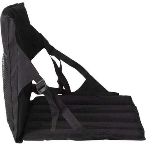 Noir Chaise Pliante Confortable pour Camping Jardin Extérieur - Siège De Stade Portable Chaise Coussin Pliable Siège De Sol avec Dossier pour Pique-Nique (1/5)