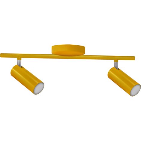 Applique/plafonnier LED 2 spots jaune 9W 3000K Polux (1/4)
