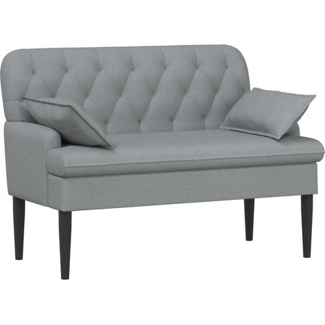 Canapé love seat avec capitonnage en boutons Gris clair Tissu vidaXL (1/5)
