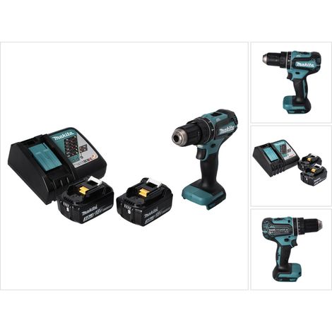 Makita DHP 485 RF Perceuse-visseuse à percussion sans fil 18 V 50 Nm Brushless + 2x Batteries 3,0 Ah + Chargeur (1/5)
