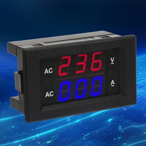 LED-Digitalanzeige AC 100300V Voltmeter 0-100A Amperemeter (Rot-Blau) (1/5)