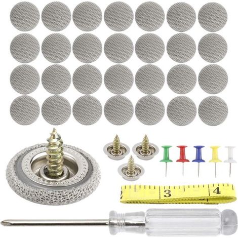 Este kit de reparación de techos de automóviles de 70 piezas contiene remaches universales，gris a cuadros (1/5)