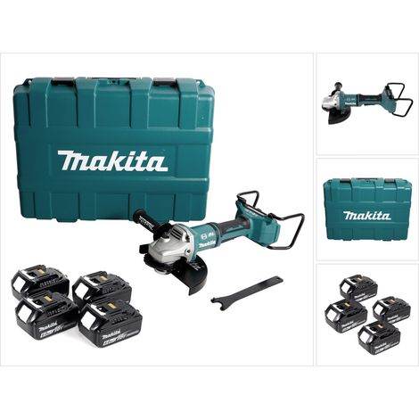 Amoladora angular sin cable Makita DGA 900 G4KX2 36V ( 2x18V ) 230mm sin escobillas + 4x batería 6,0Ah + Ezynut + maletín - sin cargador (1/5)