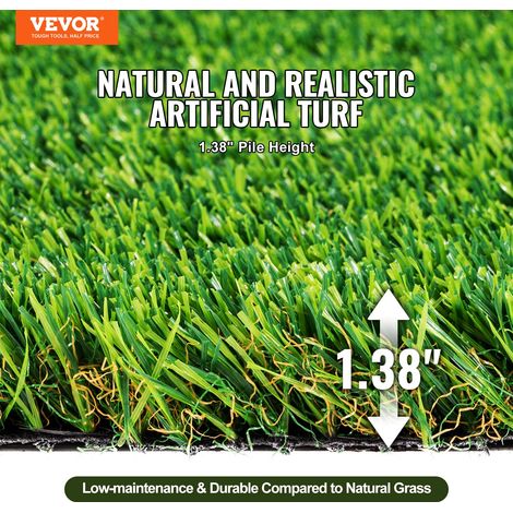 Gazon Artificiel 122x183 cm Pelouse Synthétique Extérieur Intérieur Brins d'Herbe 35 mm Facile à Nettoyer Trous de Drainage Décoration pour Jardin, Cours de Récréation, Maison, Tapis de Chien (1/5)