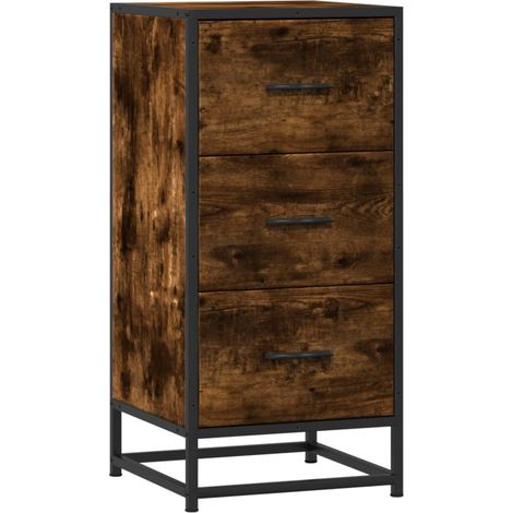 Credenza buffet cassettiera mobile contenitore organizer cucina soggiorno soggiorno 35,5 x 35 x 76 cm derivati del legno e metallo marrone 020030930