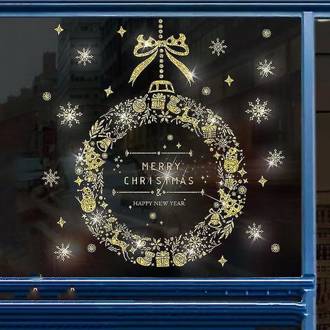 Autocollants décoratifs de Noël, autocollants de fenêtre de Noël, autocollants de fenêtre de décoration de Noël, PVC Win (1/3)