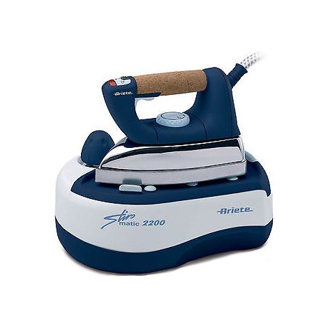 Ariete 6257 Stiromatic 2200 - Ferro da stiro con Caldaia in Acciaio Inox - Piastra in alluminio - manico in sughero - Vapore continuo fino 80 gr/min (1/10)