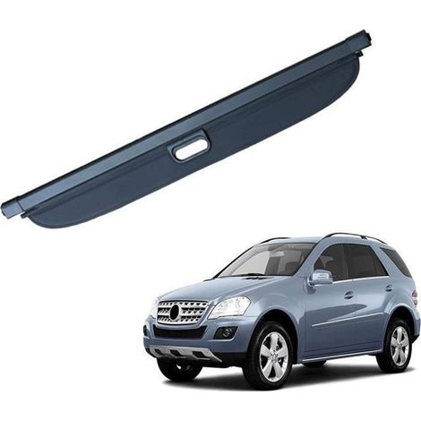 Cache-bagages coffre - Mercedes ML W164 (06-11) - Noir - Store enrouleur rétractable - Supports aluminium