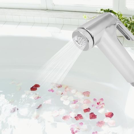 Douchette WC portable en ABS durable, finition électroplaquée, avec pommeau de douche intégré. (1/5)