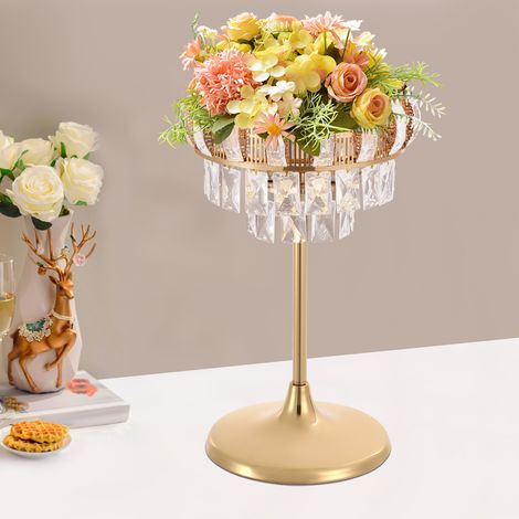30x45cm Support à fleurs doré pour mariage, centre de table en cristal pour fête d'anniversaire