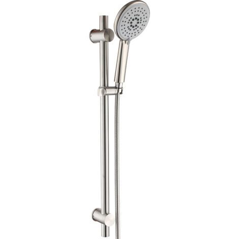 Barra de ducha, conjunto de barra de ducha, conjunto de cabezal de ducha con barra de ducha de 65 cm, cabezal de ducha y manguera de ducha de PVC de 1,5 m. (1/4)