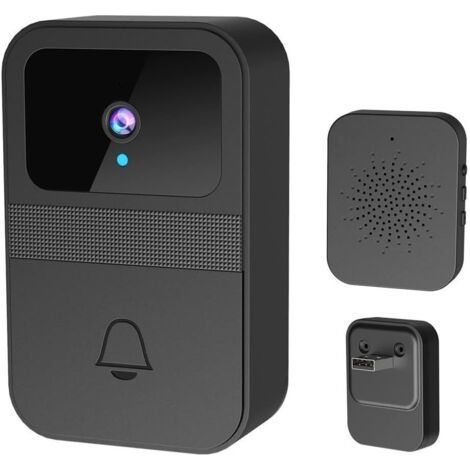 Sonnette vidéo sans fil Wi-Fi, toujours prête à se connecter, modification de la voix, longue autonomie en veille, avec fonction caméra et sonnerie.