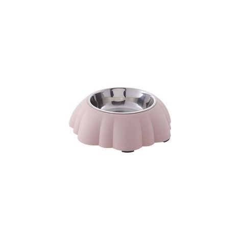 Gamelle en acier inoxydable en forme de citrouille anti-renversement pour petits animaux, 21,5 x 6,5 cm, rose –