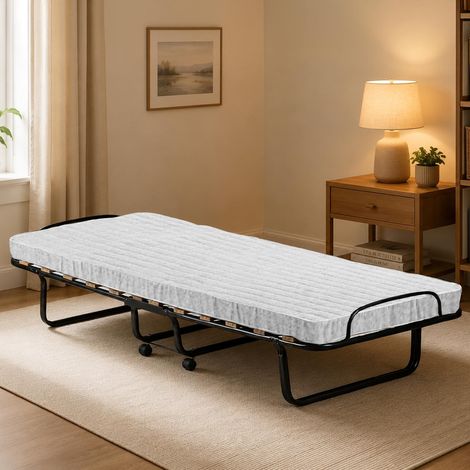 Talamo Italia - Cama plegable Eloisa, Cuna con 15 somier, cama individual que ahorra espacio, 100% Made in Italy, 80x200h40 cm, colchón con memoria incluido, con embalaje reforzado (1/5)