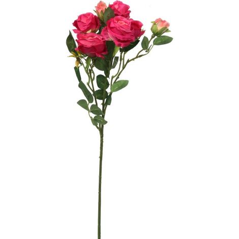 Rosa Dekozweig mit 5 Rosen und Knospen – realistische Optik (1/3)