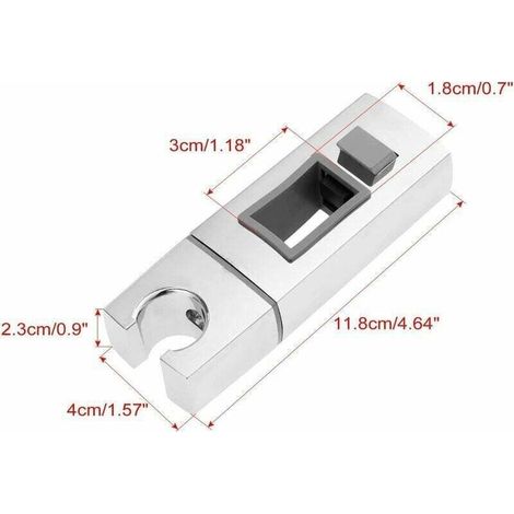 Rechteckige, austauschbare Duschstange (15 x 30 mm), ABS-Chrom-Handbrausehalter, Duschkopfhalterung für Badezimmer (1/4)