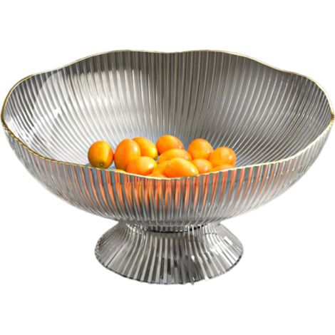 Assiette à fruits égouttée avec base, idéale pour le salon ou la table basse. Assiette légère et élégante en PET pour bonbons et collations. (1/5)