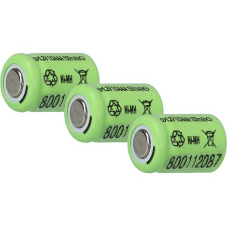 vhbw 3x Batería reemplaza 1/3AAA para modelismo (150mAh, 1,2V, NiMH)