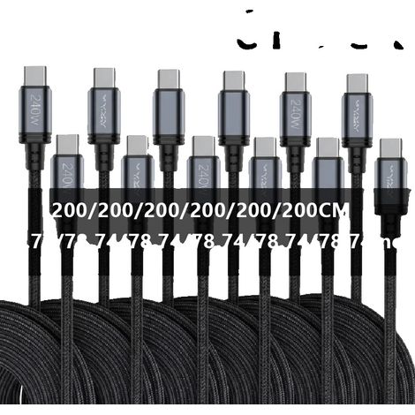 USB C Kabel, Schnellladung, Datensynchronisierung, 2 Meter 6Pack (1/2)