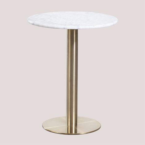 Table de Bar Ronde en Marbre Cosmopolitan SKLUM  Ø60 cm        Or champagne