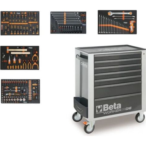 BW 2400S 7/AUTO Cassettiera mobile con assortimento in termoformati 262 Pz. - Antracite
