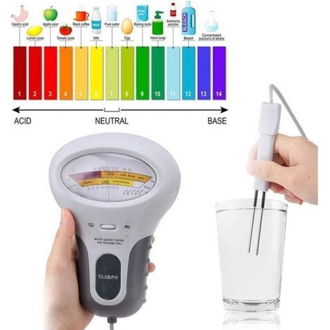 2-in-1-Chlor-pH- und Cl2-Tester – Wasserstandsanzeiger für Schwimmbäder und Whirlpools (1/5)