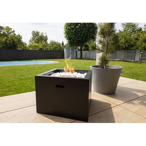 Biocamino freestanding Novium nero opaco 43,5×32,5 cm, bruciatore inox 1 L (1/5)